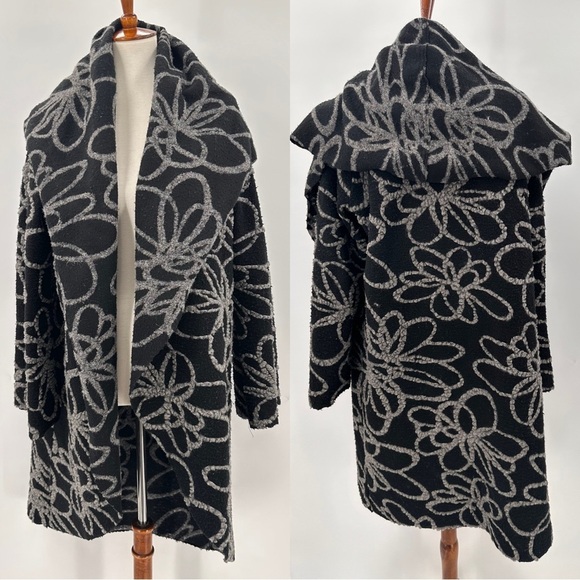 Bryn Walker Wool Blend Lagenlook Oversized Wrap Cardigan Coat Jacket Size Medium